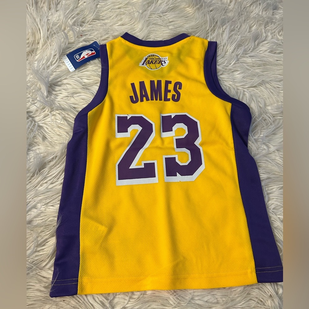 NBA Los Angeles Lakers Kids Jersey - Yellow and Purple #23 - Picture 2 of 3
